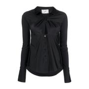 Zwarte Uitgesneden Shirt Coperni , Black , Dames