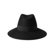 Waterdichte hoed met brede rand van wol Maison Michel , Black , Heren