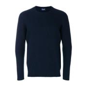 Blauwe Sweaters - Girocollo ML Drumohr , Blue , Heren