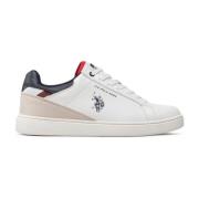 Lage PU Leren Sneakers U.s. Polo Assn. , White , Heren