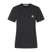 Dressed Fox Klassiek T-Shirt Maison Kitsuné , Black , Dames