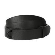 Zwart Leren Gehamerd Riem Orciani , Black , Dames