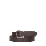 Ebony Micron Leren Riem met Palladium Gesp Orciani , Black , Heren