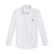 Witte Regular Fit Non-Iron Stretch Katoenen Overhemd met Button Down K...
