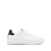 Leren sneakers met reliëflogo Peuterey , White , Heren