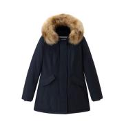 Donkerblauwe Katoenen Parka voor Dames Woolrich , Blue , Dames