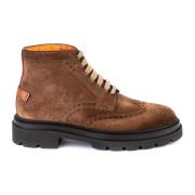 Suède Veterschoenen Santoni , Brown , Heren