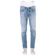 Denim Jeans met Unieke Kleurafwerking Eleventy , Blue , Heren