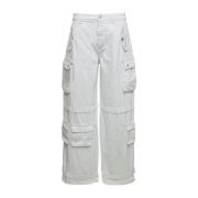 Wide Trousers Icon Denim , White , Dames