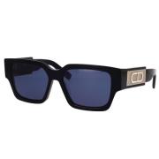 Originele vierkante zonnebril met blauwe lenzen Dior , Black , Unisex