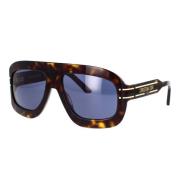 Moderne geometrische zonnebril met blauwe lenzen Dior , Brown , Unisex