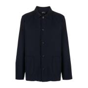 Kerlouan Marineblauwe Jas A.p.c. , Blue , Heren