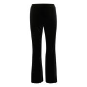 Zwarte bootcut broek met brede tailleband Part Two , Black , Dames