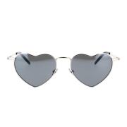 Hartvormige zonnebril met spiegelende zilveren lenzen Saint Laurent , ...