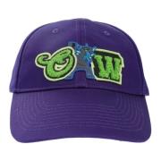 Paarse Baseball Cap - Regular Fit - 100% Katoen Off White , Purple , H...