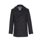 Klassieke Dubbelgeknoopte Peacoat Schott NYC , Gray , Heren