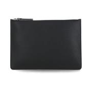 Zwarte Leren Kaarthouder Maison Margiela , Black , Heren