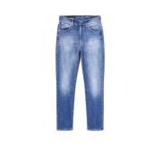 Hoge Taille Rechte Pijp Jeans Dondup , Blue , Dames