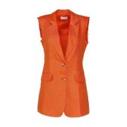 Oranje Katoenen Jas ViCOLO , Orange , Dames