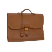 Pre-owned Leather briefcases Hermès Vintage , Brown , Dames