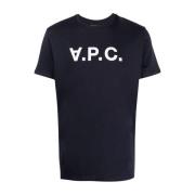 T-shirt met bedrukt logo A.p.c. , Blue , Heren