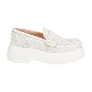 puffy moc perforated shoes AGL , White , Dames