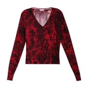 Python Print V-Hals Trui Liu Jo , Red , Dames