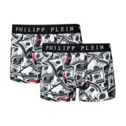 Dollar Logo Boxers Two Pack Philipp Plein , Black , Heren