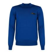 Heren Merinowollen Trui Plein Sport , Blue , Heren