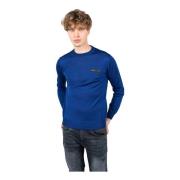 Merinowollen Trui met Ronde Hals Plein Sport , Blue , Heren