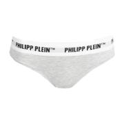 Hoogwaardige Logo Taille Slipjes 2-Pack Philipp Plein , Gray , Dames