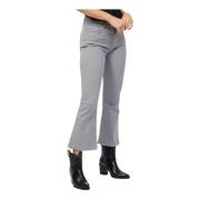 Grijze Cropped Flare Jeans met Contraststiksels Jijil , Gray , Dames