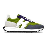 Suede Sneakers met Technische Stofinzetten Hogan , Green , Heren