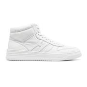 Witte leren sneakers met patchdetail Hogan , White , Heren