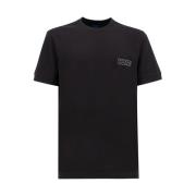 Katoenen Crew Neck T-shirt Kiton , Black , Heren