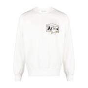 Zwarte Logo Witte Sweatshirt Aries , White , Heren