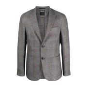 Grijze Geruite Kamelblazer Z Zegna , Gray , Heren