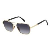 Goud Zwart Zonnebril met Donkergrijze Shaded Lenzen Eyewear by David B...