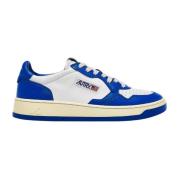 Lage Leren Sneakers in Vintage Stijl - Prins Blauw Autry , Multicolor ...