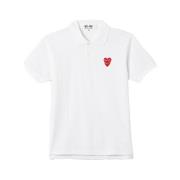 Wit Poloshirt met Speels Ontwerp Comme des Garçons Play , White , Here...