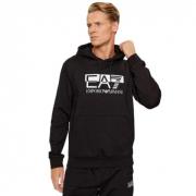 Nieuwe hoodie met klieke print Emporio Armani EA7 , Black , Heren