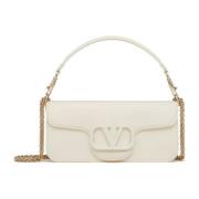 Locò Tas - Dames Kalfsleren Schoudertas Valentino Garavani , White , D...