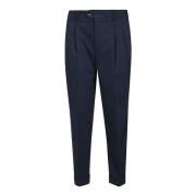 Blauwe Katoenen Broek met 2 Plooien PT Torino , Blue , Heren