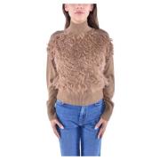 Goccia Wolmix Crewneck Trui Max Mara Studio , Brown , Dames