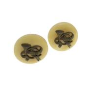 Pre-owned Metal earrings Hermès Vintage , Beige , Dames