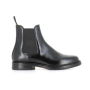 Klassieke zwarte leren platte schoenen Henderson , Black , Dames
