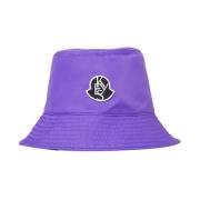 Stijlvolle Logo Patch Bucket Hat Moncler , Purple , Dames
