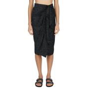 Bohemian Gathered Midi Rok Isabel Marant Étoile , Black , Dames