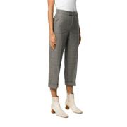 Geruite Cropped Broek Twinset , Gray , Dames