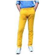 Slim Fit Fluweel Katoenen Chino Broek Mason's , Yellow , Heren